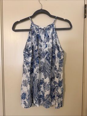 Banana Republic Blue and White Paisley Halter Cami